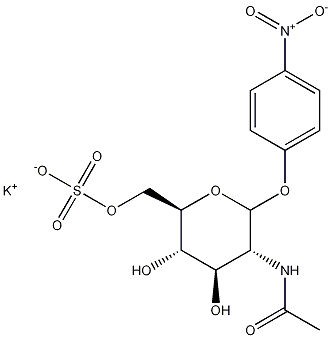 (5-乙酰氨基-3,4-二羟基-6-(4-硝基苯氧基)四氢-2H-吡喃-2-基)甲基硫酸钾, 210418-06-7, 结构式