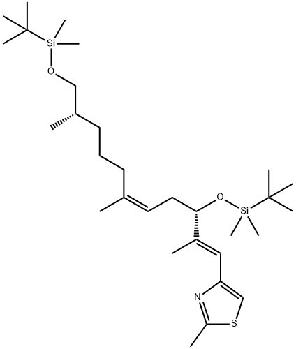 4-[(1E,3S,5Z,8R/S,10S)-3,11-Bis-{[tert-butyl(dimethyl)silyl]oxy}-2,6,10-trimethyl-undeca-1,5-dienyl]-2-methyl-1,3-thiazole Structure