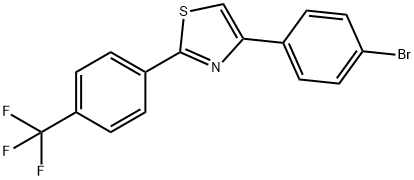 4-(4-ブロモフェニル)-2-[4-(トリフルオロメチル)フェニル]チアゾール 化学構造式