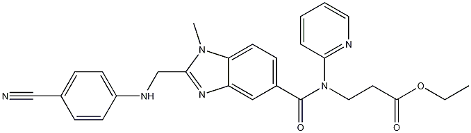 3-[[[2-[[(4-Cyanophenyl)amino]methyl]-1-methyl-1H-benzimidazol-5-yl]carbonyl]pyridin-2-ylamino]propionic acid ethyl ester Struktur