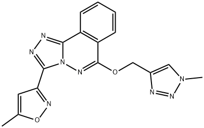 3-(5-甲基-3-异噁唑基)-6-[(1-甲基-1H-1,2,3-三氮唑-4-基)甲氧基][1,2,4]三氮唑并[3,4-A]酞嗪 结构式