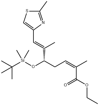 Ethyl (2Z,5S,6E)-5-{[tert-Butyl(dimethyl)silyl]oxy}-2,6-dimethyl-7-(2-methyl-1,3-thiazol-4-yl)hepta-2,6-dienoate Structure