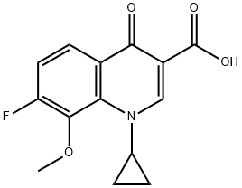 1-环丙基-7-氟-8-甲氧基-4-氧代-1,4-二氢喹啉-3-甲酸 结构式
