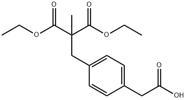 4-(2,2-ジカルボエトキシ-プロピル)フェニル酢酸 化学構造式
