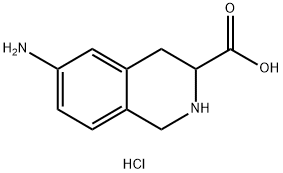 6-Amino-1,2,3,4-tetrahydro-3-isoquinolinecarboxylic acidhydrochloride Struktur