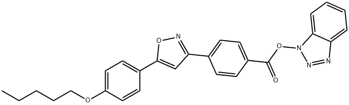 1H-苯并[D][1,2,3]三氮唑-1-基4-(5-(4-(戊氧基)苯基)异噁唑-3-基)苯甲酸酯, 235112-66-0, 结构式