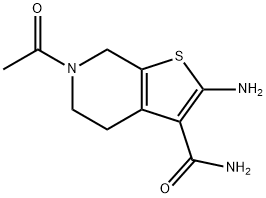 6-acetyl-2-amino-4,5,6,7-tetrahydrothieno[2,3-c]pyridine-3-carboxamide Struktur
