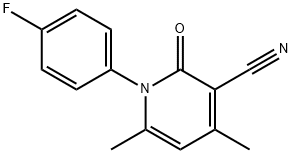 1-(4-氟苯基)-2-氧代-4,6-二甲基-1,2-二氢吡啶-3-甲腈, 24522-49-4, 结构式