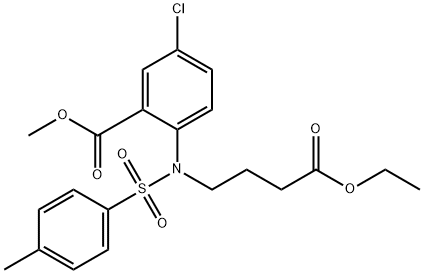 5-Chloro-2-[(4-ethoxy-4-oxobutyl)[(4-methylphenyl)sulfonyl]amino]benzoic acid methyl ester Struktur
