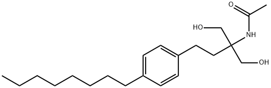 N-(1-ヒドロキシ-2-(ヒドロキシメチル)-4-(4-オクチルフェニル)ブタン-2-イル)アセトアミド 化学構造式