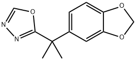 2-(2-(benzo[d][1,3]dioxol-5-yl)propan-2-yl)-1,3,4-oxadiazole Struktur