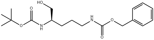 ((R)-4-tert-Butoxycarbonylamino-5-hydroxy-pentyl)-carbamic acid benzyl ester Struktur