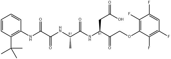(S)-3-((S)-2-(2-(2-tert-butylphenylamino)-2-oxoacetamido)propanamido)-4-oxo-5-(2,3,5,6-tetrafluorophenoxy)pentanoic acid Struktur