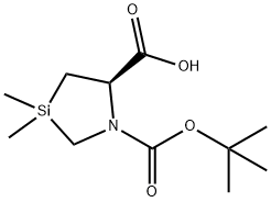 (5R)-3,3-二甲基-1-氮杂-3-硅杂环戊烷-1,5-二羧酸 1-叔丁酯, 268224-29-9, 结构式