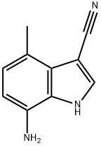 7-氨基-4-甲基-1H-吲哚-3-甲腈 结构式