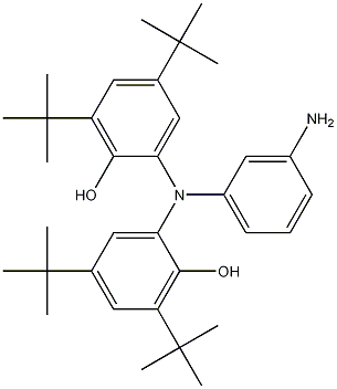 N,N-双(3,5二叔丁基-2-羟基苯基)-1,3-间苯二胺, 2951-81-7, 结构式