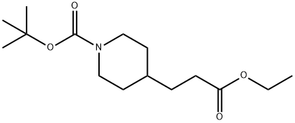 4-(3-エトキシ-3-オキソプロピル)ピペリジン-1-カルボン酸TERT-ブチル 化学構造式