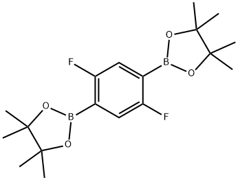 2,5-ジフルオロ-1,4-フェニレンジボロン酸ピナコールエステル 化学構造式