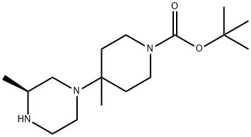 (S)-tert-butyl 4-methyl-4-(3-methylpiperazin-1-yl)piperidine-1-carboxylate 化学構造式