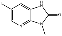 6-ヨード-3-メチル-1H-イミダゾ[4,5-B]ピリジン-2(3H)-オン 化学構造式