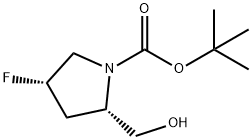 (2S,4S)-1-(tert-Butoxycarbonyl)-4-fluoro-2-hydroxymethylpyrrolidine Struktur