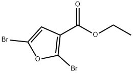 2,5-ジブロムオフラン-3-カルボン酸エチル 化学構造式