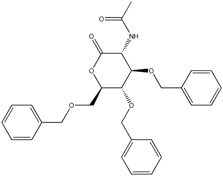 2-Acetamido-3,4,6-tri-O-benzyl-2-deoxy-D-glucono-1,5-lactone Struktur