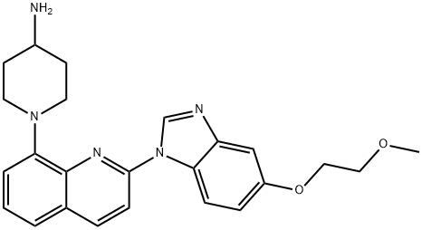 1-{2-[5-(2-Methoxy-ethoxy)-benzoimidazol-1-yl]-quinolin-8-yl}-piperidin-4-ylamine 化学構造式