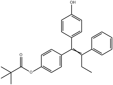 (E/Z)-1-(4-Hydroxyphenyl)-1-[4-(trimethylacetoxy)phenyl]-2-phenylbut-1-ene, 364635-60-9, 结构式