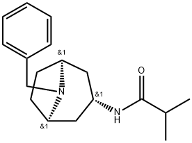N-(8-苄基-8-氮杂双环[3.2.1]辛-3-基-外向)-2-甲基丙酰胺, 376348-67-3, 结构式