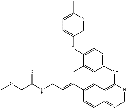 2-Methoxy-N-[(2E)-3-[4-[[3-methyl-4-[(6-methyl-3-pyridinyl)oxy]phenyl]amino]-6-quinazolinyl]-2-propen-1-yl]acetamide|2-甲氧基-N-[(2E)-3-[4-[[3-甲基-4-[(6-甲基-3-吡啶基)氧基]苯基]氨基]-6-喹唑啉基]-2-丙烯-1-基]乙酰胺