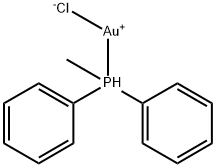 クロロ(メチルジフェニルホスフィン)金(I) 化学構造式