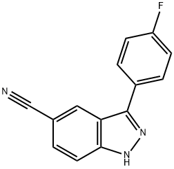 3-(4-Fluorophenyl)-1H-indazole-5-carbonitrile Struktur