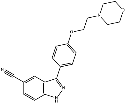 3-[4-[2-(Morpholin-4-yl)ethoxy]phenyl]-1H-indazole-5-carbonitrile|3-[4-[2-(吗啉-4-基)乙氧基]苯基]-1H-吲唑-5-甲腈