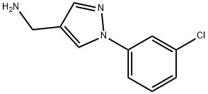 4-(氨基甲基)-1-(3-氯苯基)吡唑 结构式