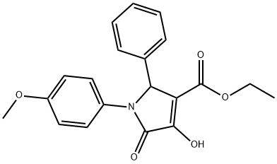 1-(4-Methoxyphenyl)-4,5-dioxo-2-phenyl-3-pyrrolidinecarboxylic acid ethyl ester Struktur