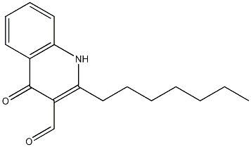 2-Heptyl-1,4-dihydro-4-oxo-3-quinolinecarboxaldehyde Struktur