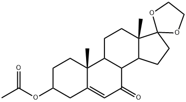 (10R,13S)-10,13-dimethyl-7-oxo-1,2,3,4,7,8,9,10,11,12,13,14,15,16-tetradecahydrospiro[cyclopenta[a]phenanthrene-17,2'-[1,3]dioxolane]-3-yl acetate Struktur