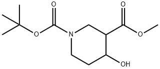 N-BOC-4-羟基哌啶-3-甲酸甲酯, 406212-51-9, 结构式