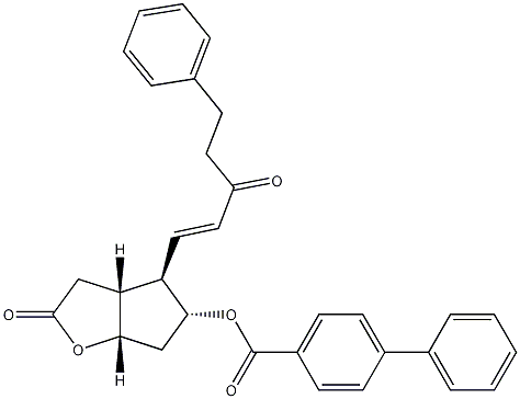 (3AR,4R,5R,6AS)-六氢-2-氧代-4-[(1E)-3-氧代-5-苯基-1-戊烯基]-2H-环戊并[B]呋喃-5-基 [1,1'-联苯]-4-甲酸酯 结构式