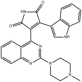 3-(1H-吲哚-3-基)-4-[2-(4-甲基哌嗪-1-基)喹唑啉-4-基]吡咯-2,5-二酮,425637-18-9,结构式