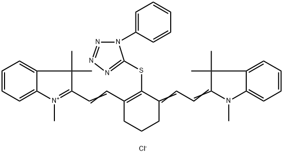 2-[2-[3-[2-(1,3-Dihydro-1,3,3-trimethyl-2H-indol-2-ylidene)ethylidene]-2-[(1-phenyl-1H-tetrazol-5-yl)thio]-1-cyclohexen-1-yl]ethenyl]-1,3,3-trimethyl-3H-indolium chloride Structure