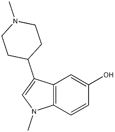 1-メチル-3-(1-メチルピペリジン-4-イル)-1H-インドール-5-オール 化学構造式