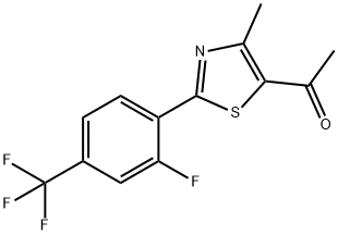 1-[2-[2-Fluoro-4-(trifluoromethyl)phenyl]-4-methyl-5-thiazolyl]ethanone Struktur