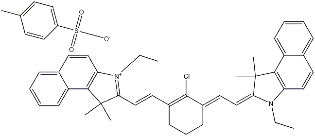 2-[2-[2-氯-3-[2-(3-乙基-1,3-二氢-1,1-二甲基-2H-苯并[E]吲哚-2-亚基)乙亚基]-1-环己烯-1-基]乙烯基]-3-乙基-1,1-二甲基-1H-苯并[E]吲哚对甲苯磺酸盐, 460337-33-1, 结构式