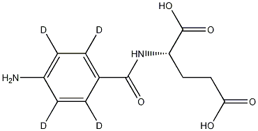 N-(4-Aminobenzoyl-d4)-L-glutamic Acid 结构式