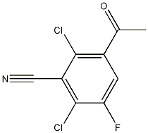 3-乙酰基-2,6-二氯-5-氟苯甲腈, 466639-57-6, 结构式