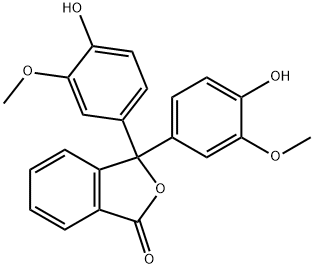 1(3H)-Isobenzofuranone,3,3-bis(4-hydroxy-3- methoxyphenyl)- Struktur