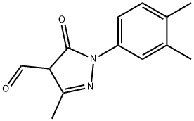 1-(3,4-二甲基苯基)-4,5-二氢-3-甲基-5-氧代-1H-吡唑-4-甲醛 结构式