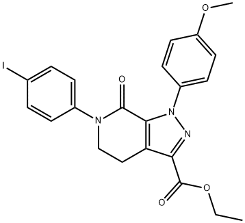 6-(4-ヨードフェニル)-1-(4-メトキシフェニル)-7-オキソ-4,5,6,7-テトラヒドロ-1H-ピラゾロ[3,4-C]ピリジン-3-カルボン酸エチル 化学構造式